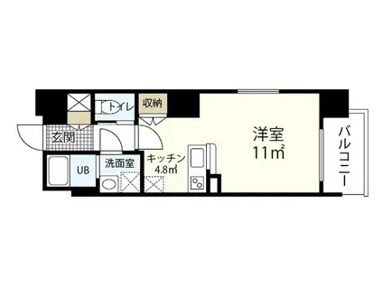  ライトヒルズ駅北(ワンルーム/13階)の間取り写真