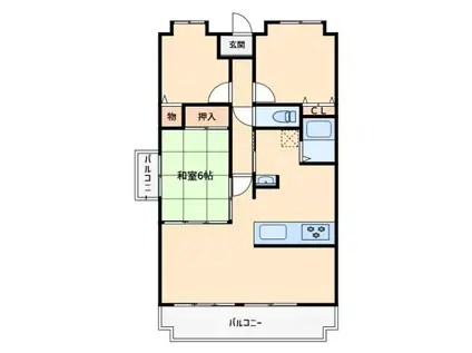 シャルマンフジ二色の浜(3LDK/7階)の間取り写真