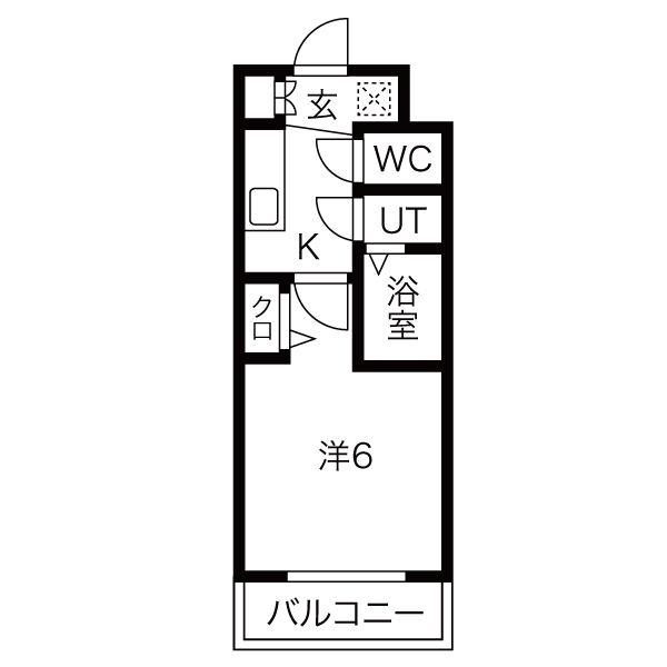 ドルチェヴィータ北浜(1K/7階)の間取り写真