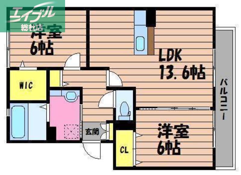 ポポラリタ24(2LDK/3階)の間取り写真