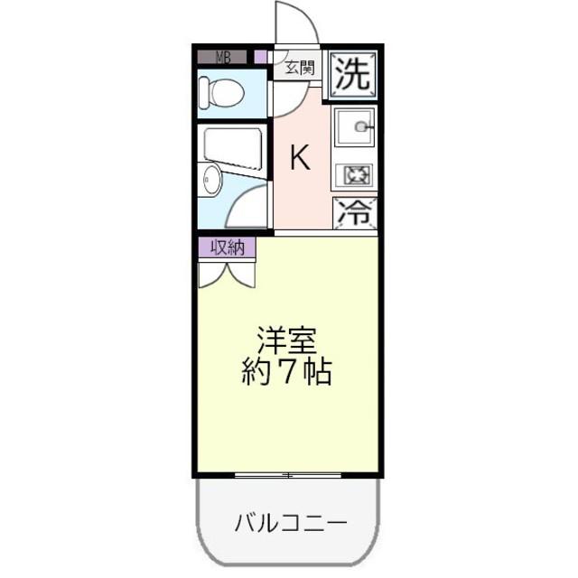 クレール志木(ワンルーム/2階)の間取り写真