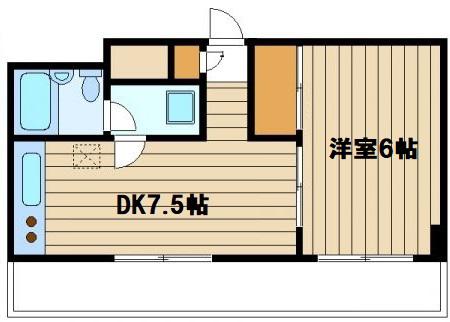 春日サンラークシノダ(1DK/1階)の間取り写真