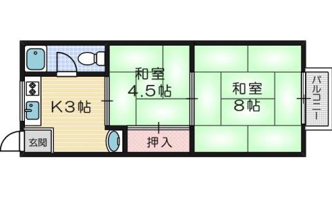 清和マンション(2K/3階)の間取り写真
