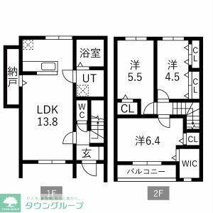 GRAND TERRACE 野々下(3LDK/1階)の間取り写真