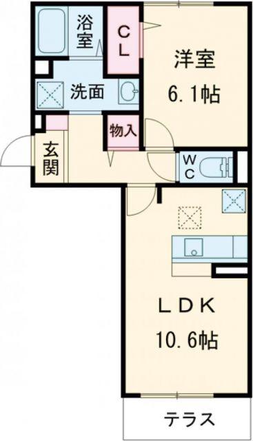 ジラソーレ(1LDK/1階)の間取り写真