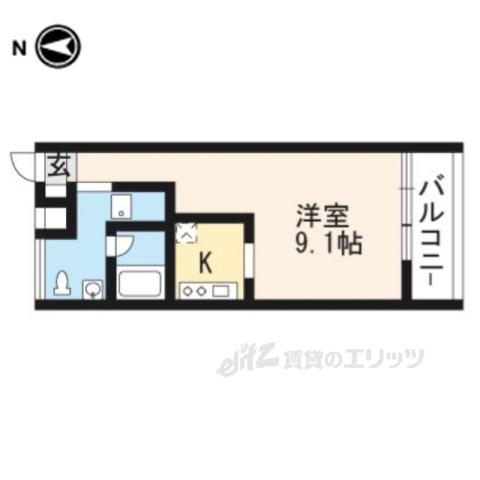W DECO(1K/1階)の間取り写真