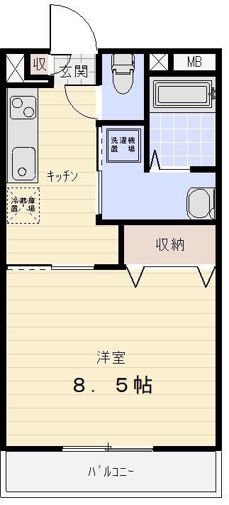 HIGH JUMP(1K/4階)の間取り写真