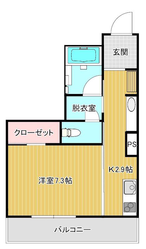 グランレーヴ新都心(1K/3階)の間取り写真