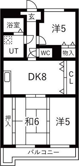 GLANZ GARDEN(3DK/4階)の間取り写真
