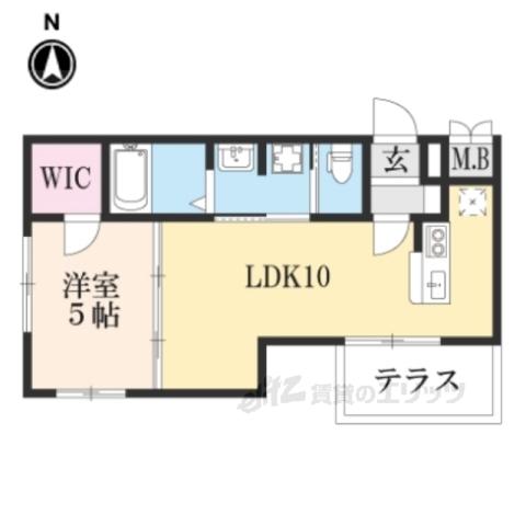 レクト伏見(1LDK/1階)の間取り写真