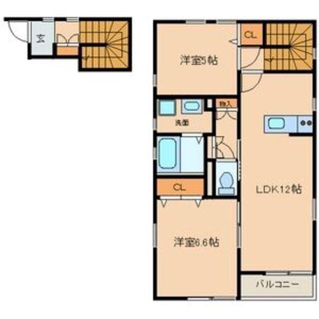 フォレストメゾン巴(2LDK/2階)の間取り写真