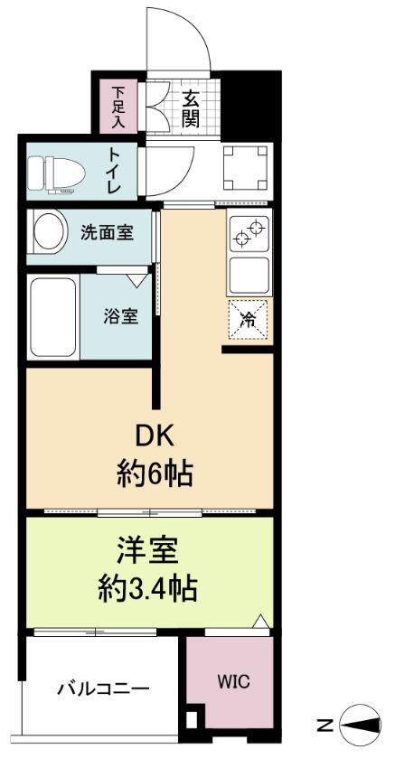 WORVE大阪本町(1DK/12階)の間取り写真