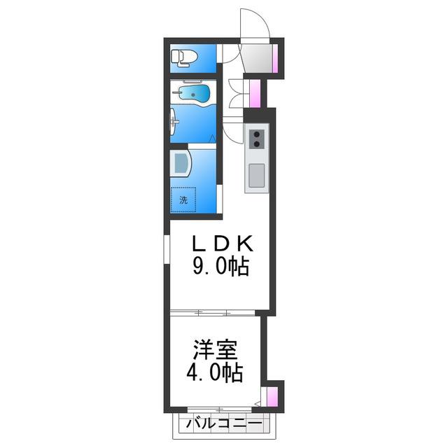 DOAHN平野本町(1LDK/1階)の間取り写真