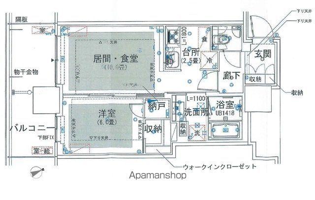 グランドシティタワー池袋(1LDK/6階)の間取り写真