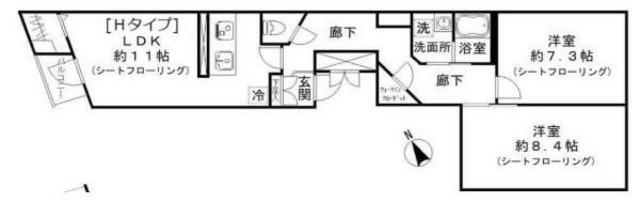 アイディ西馬込12(1SK/1階)の間取り写真
