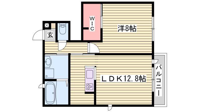 コンフォート北条(1LDK/1階)の間取り写真