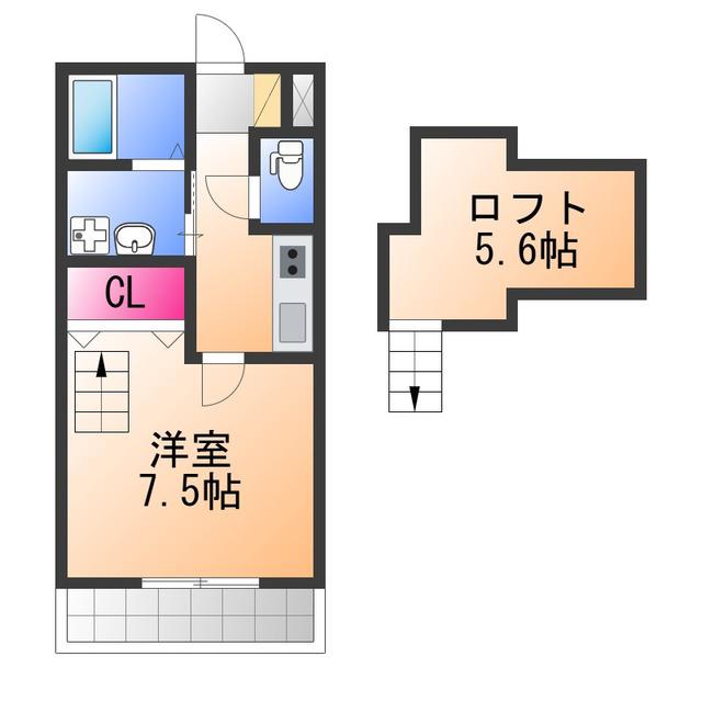 T&S・KITAHANADA(1K/2階)の間取り写真