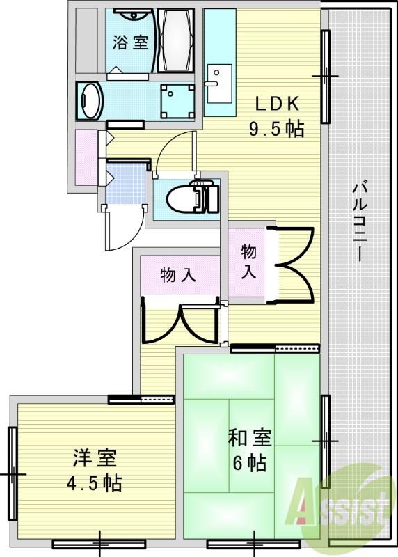 パークサイドヴィラ(2LDK/1階)の間取り写真