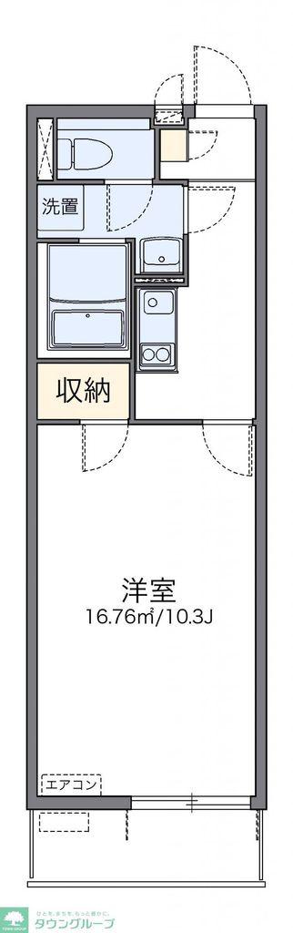レオネクスト川越シティ(1K/2階)の間取り写真
