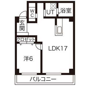 信和元町ハウス(1LDK/1階)の間取り写真
