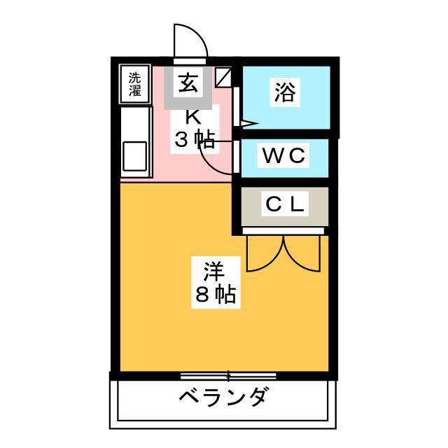 ドリーム(ワンルーム/1階)の間取り写真