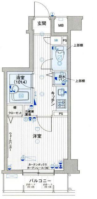 パークウェル渋谷本町(1K/6階)の間取り写真