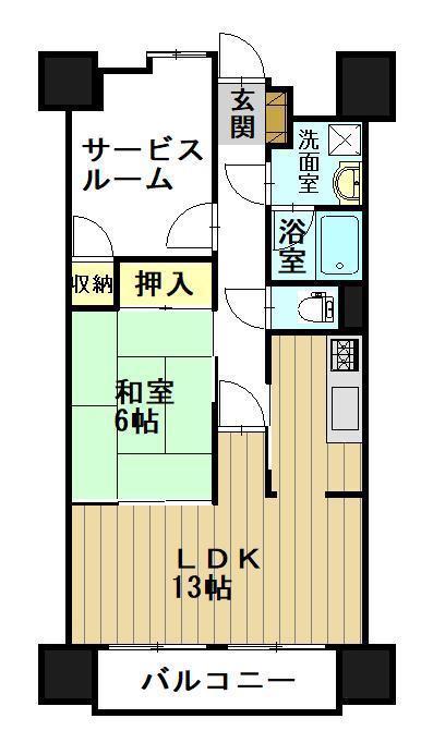 ダイアパレス弘前公園(1SLDK/2階)の間取り写真