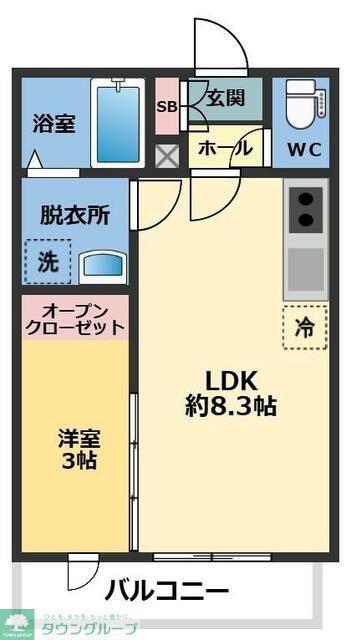 メゾン・ドゥ・アッシュ南柏(1LDK/2階)の間取り写真