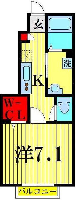 LA CASA FELICE(1K/1階)の間取り写真