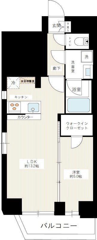 ミルーナヒルズ北綾瀬(1LDK/5階)の間取り写真