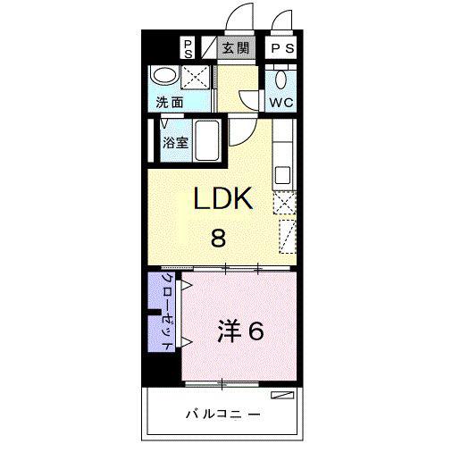 コーラルストーン泊(1LDK/8階)の間取り写真