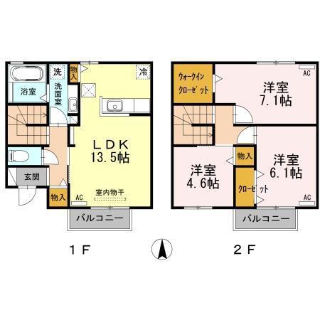 OIST(3LDK/1階)の間取り写真