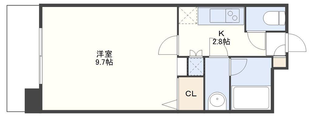 S-FORT長崎大学病院前(1K/2階)の間取り写真
