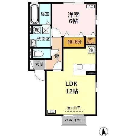 プロヴァンス高尾台(1LDK/1階)の間取り写真