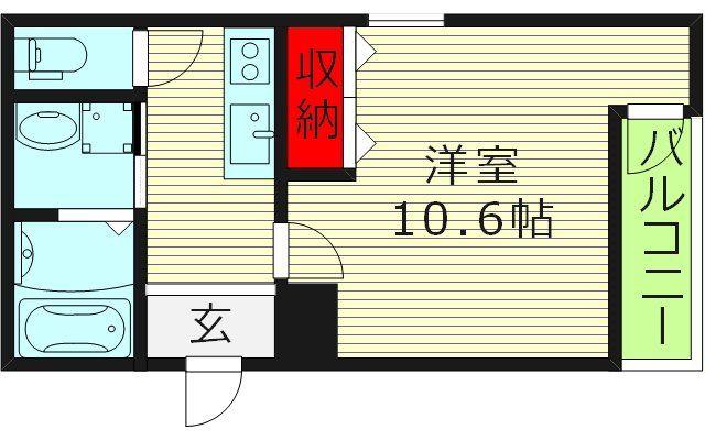 フジパレス城東諏訪ノースI番館(1K/1階)の間取り写真