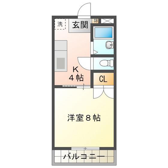 フォレスト末広(1K/3階)の間取り写真