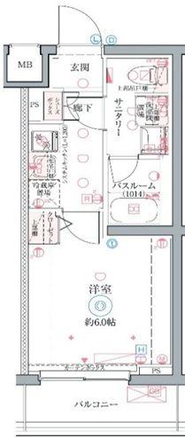 クレヴィスタ井荻(1K/4階)の間取り写真