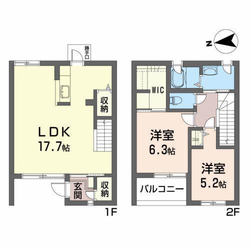 グラシス泉(2LDK/1階)の間取り写真