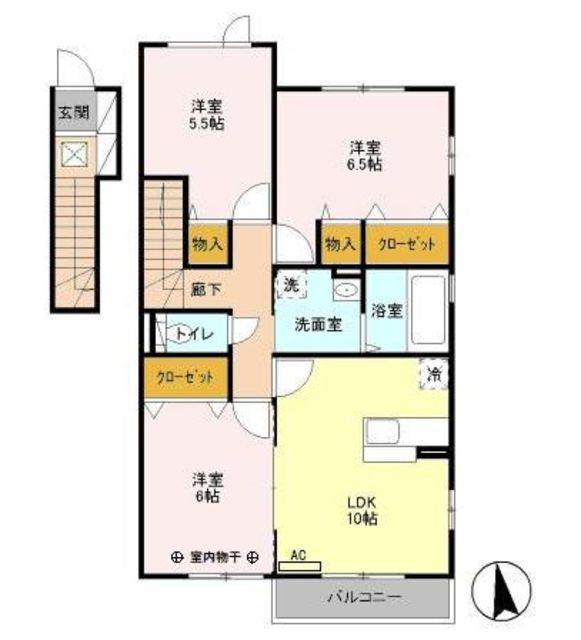 メゾフォルテ(3LDK/2階)の間取り写真