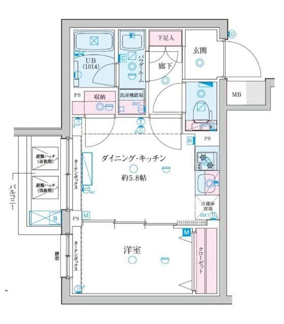 ジェノヴィア京成立石V(1DK/3階)の間取り写真