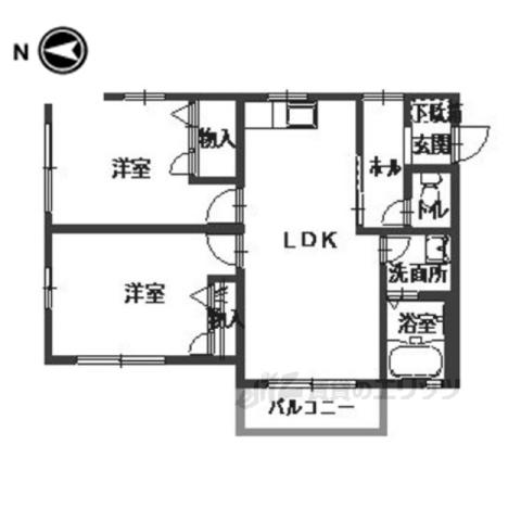 ストーク2(1K/2階)の間取り写真