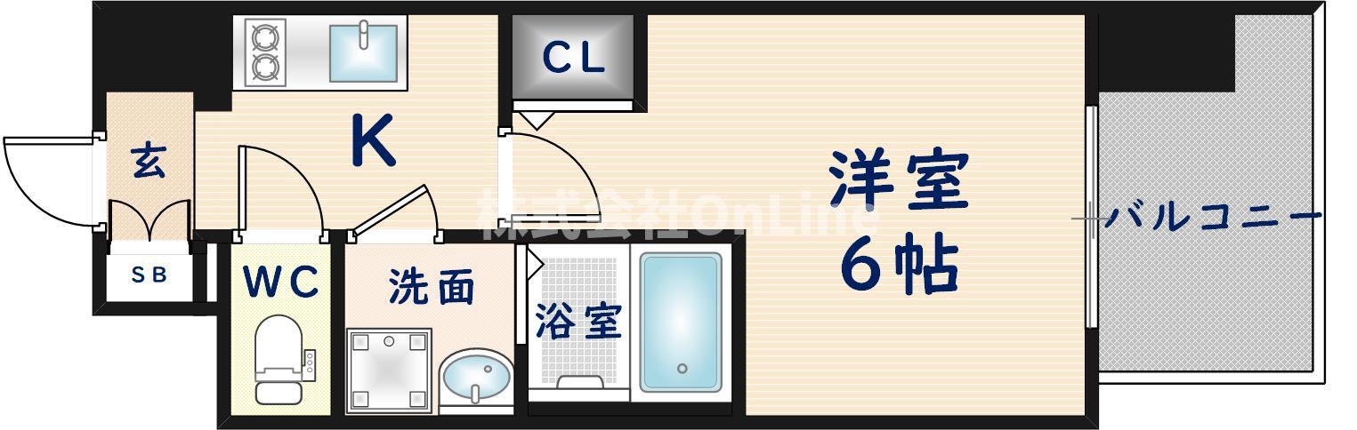 インザライフ大阪イースト RESIDENCE(1K/9階)の間取り写真