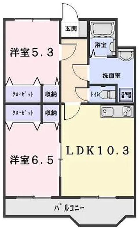メイプルヴィレッジ(2LDK/2階)の間取り写真