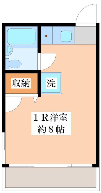 ウィング旗の台パートII(ワンルーム/1階)の間取り写真