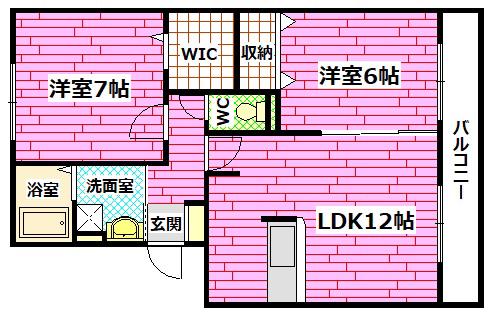 ジュネスII(2LDK/1階)の間取り写真