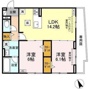 セレスティア唐山町(2LDK/1階)の間取り写真