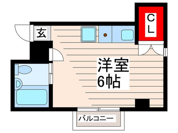 コーポ・ワタナベ(ワンルーム/3階)の間取り写真