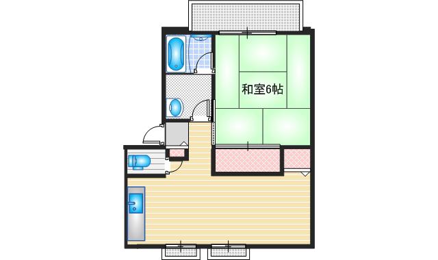 サンハイツ千原II(1LDK/2階)の間取り写真