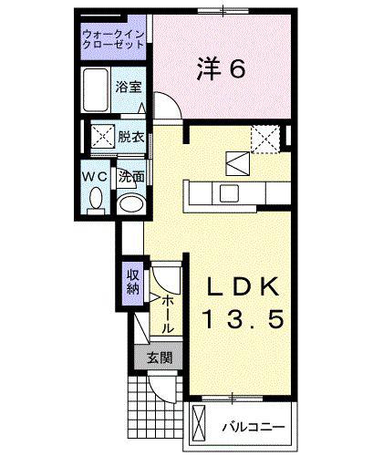 エルスター クライス(1LDK/1階)の間取り写真