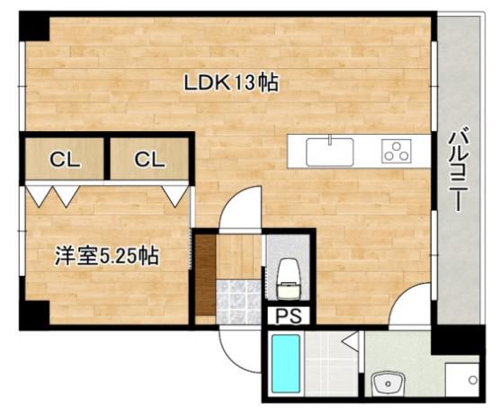 石田ビルI(1LDK/3階)の間取り写真